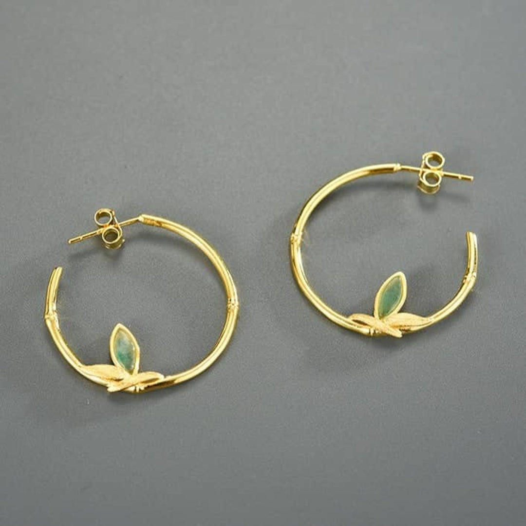 Bamboo-Earrings-With-Aventurine-Leaf-By-Yonandole_10