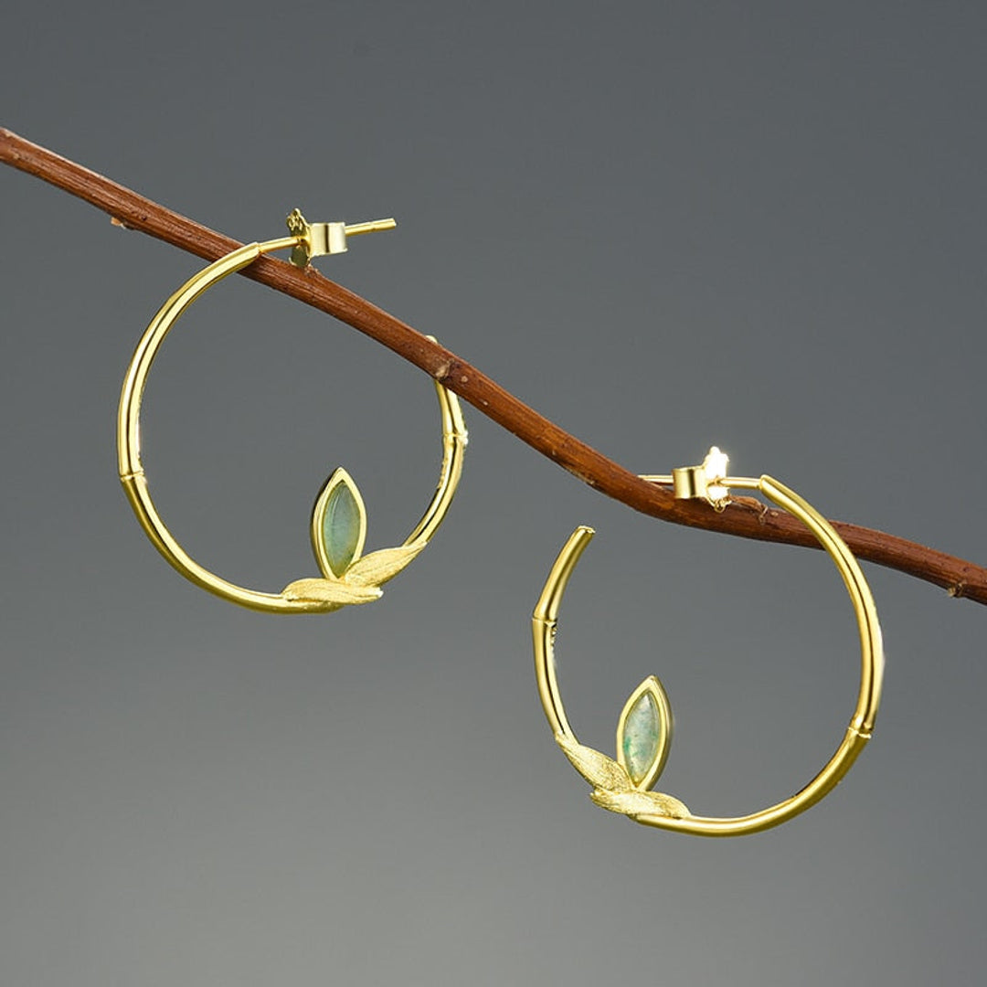 Bamboo-Earrings-With-Aventurine-Leaf-By-Yonandole_8