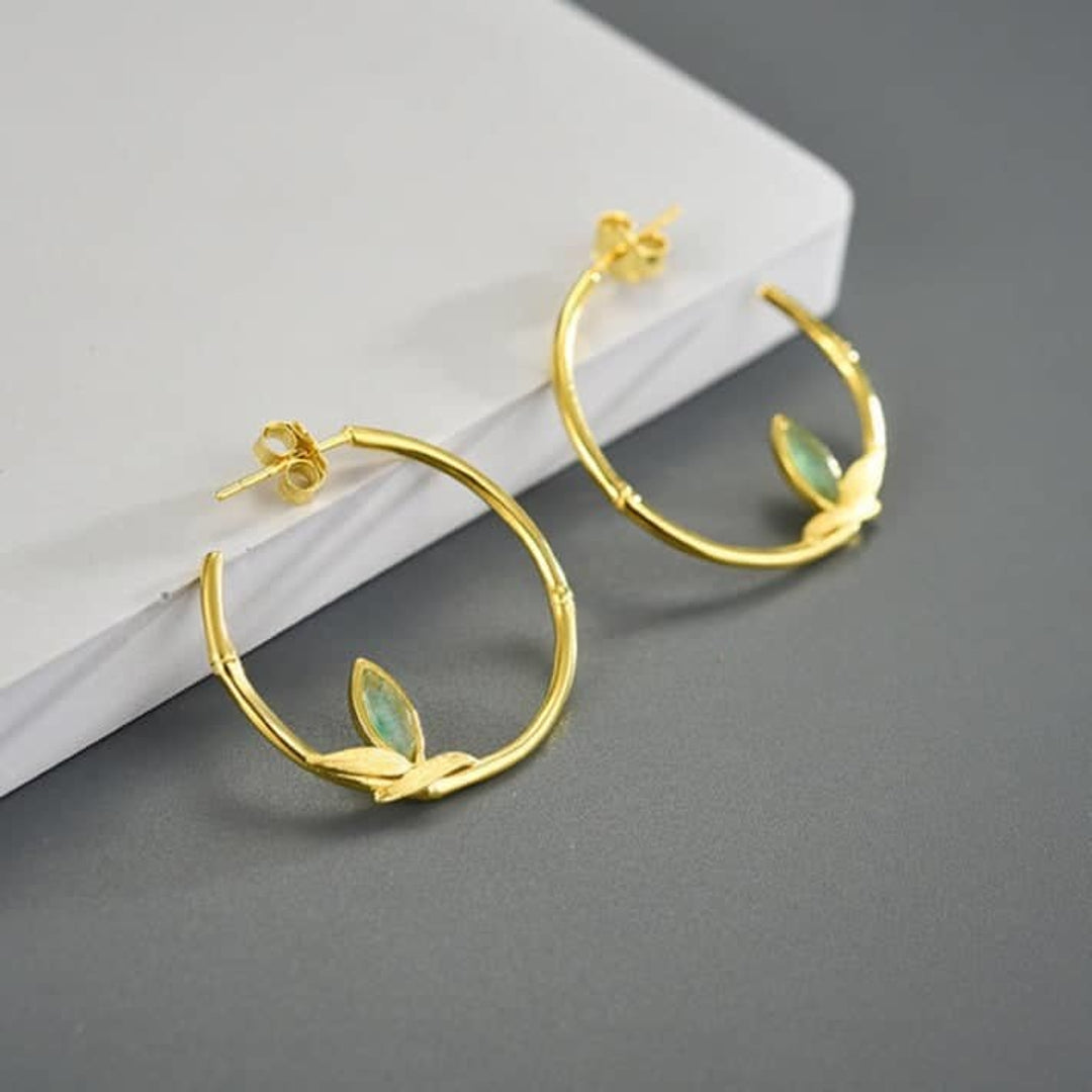 Bamboo-Earrings-With-Aventurine-Leaf-By-Yonandole_9