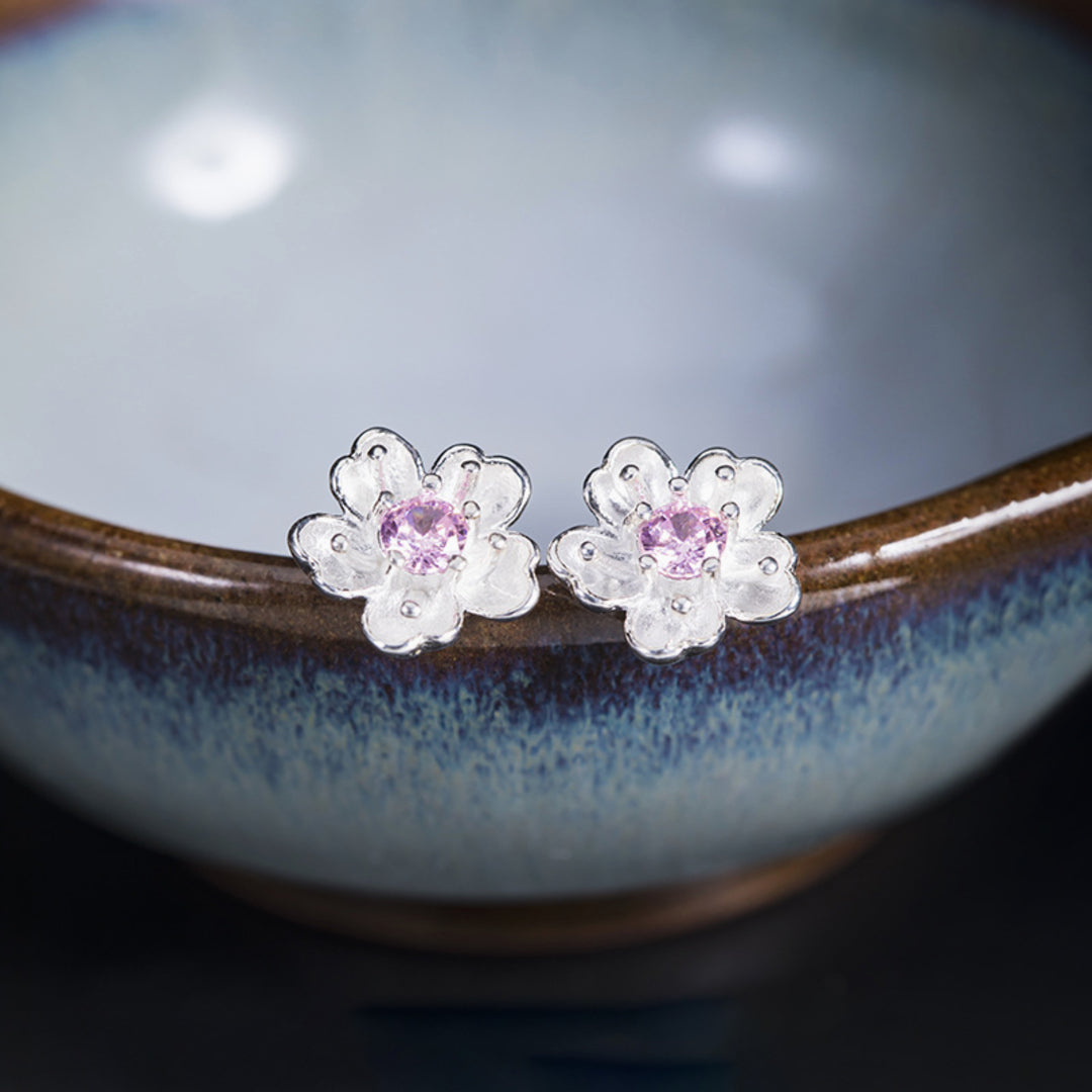 Cherry-Blossom-Stud-Earrings-With-Pink-Zirconia-By-Yonandole_1