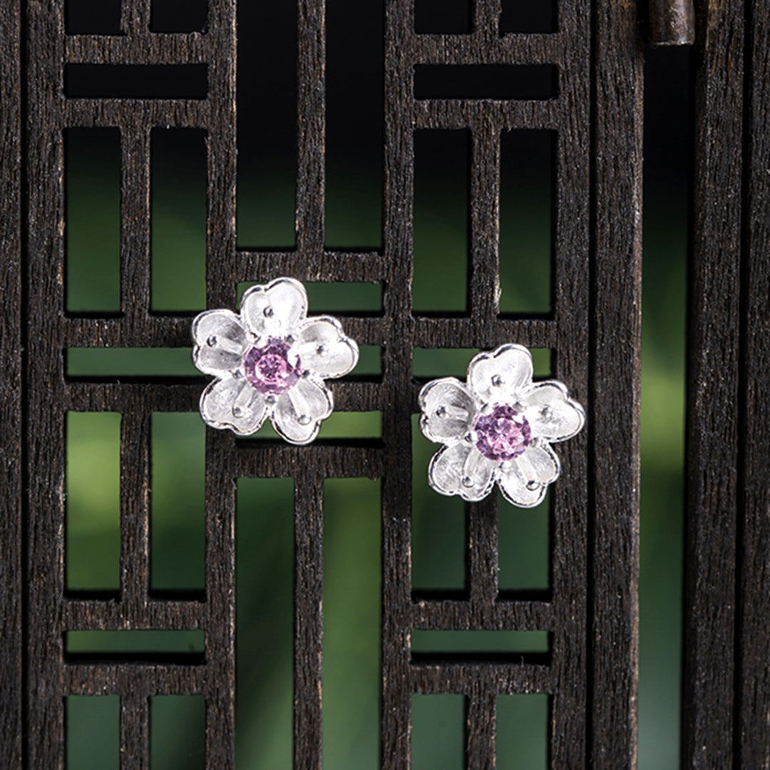 Cherry-Blossom-Stud-Earrings-With-Pink-Zirconia-By-Yonandole_2