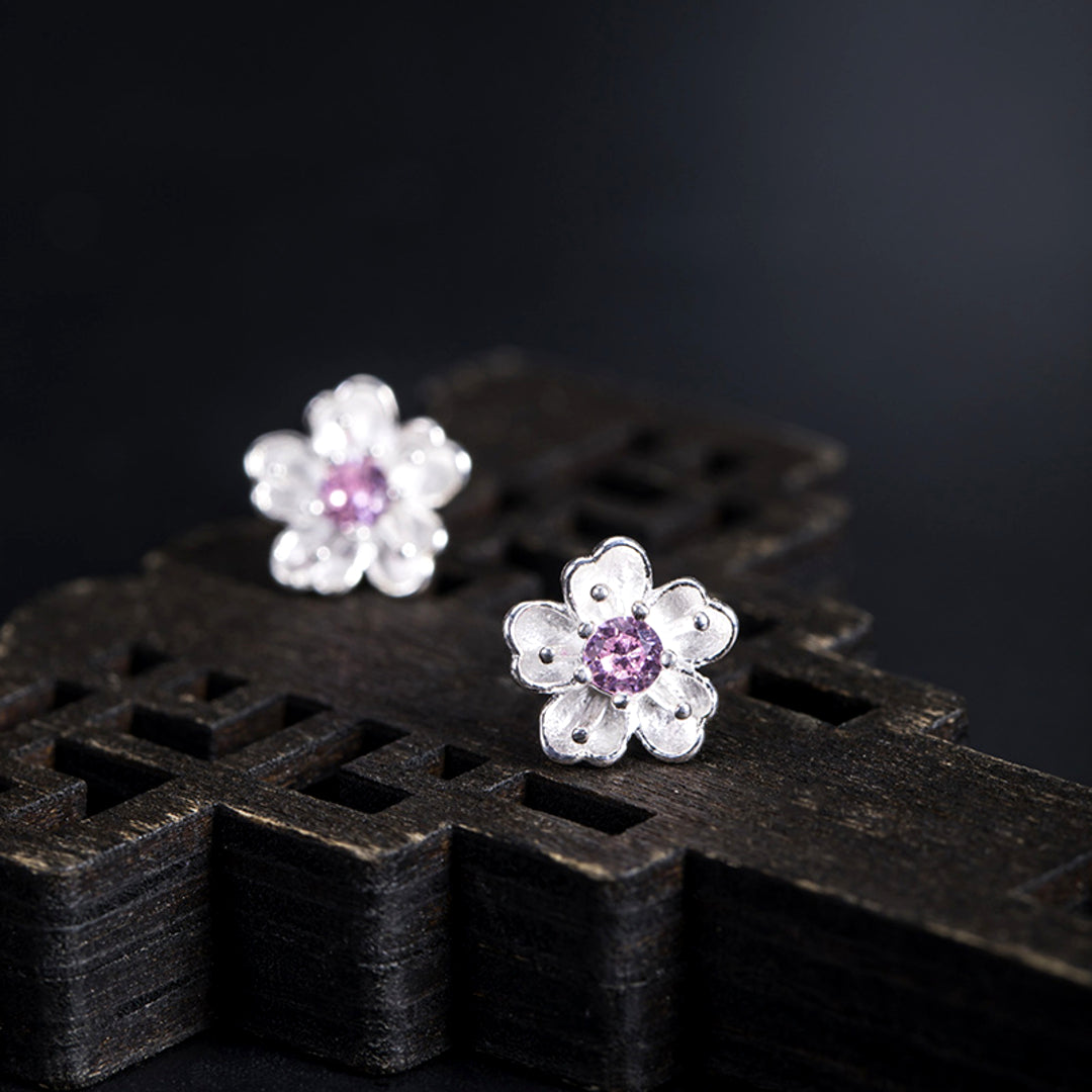 Cherry-Blossom-Stud-Earrings-With-Pink-Zirconia-By-Yonandole_3