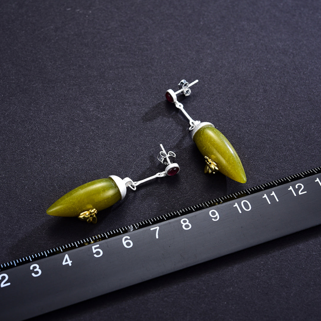 Dangle-Earrings-With-Serpentine-Cone-And-Bee-By-Yonandole_7