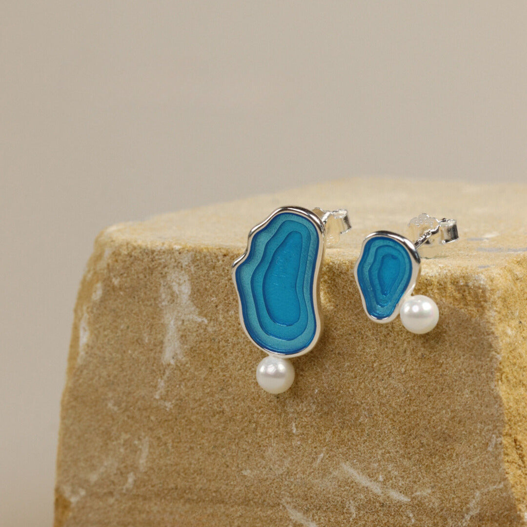 Earrings-With-Abstract-Seascape-And-Pearl-By-Yonandole_1