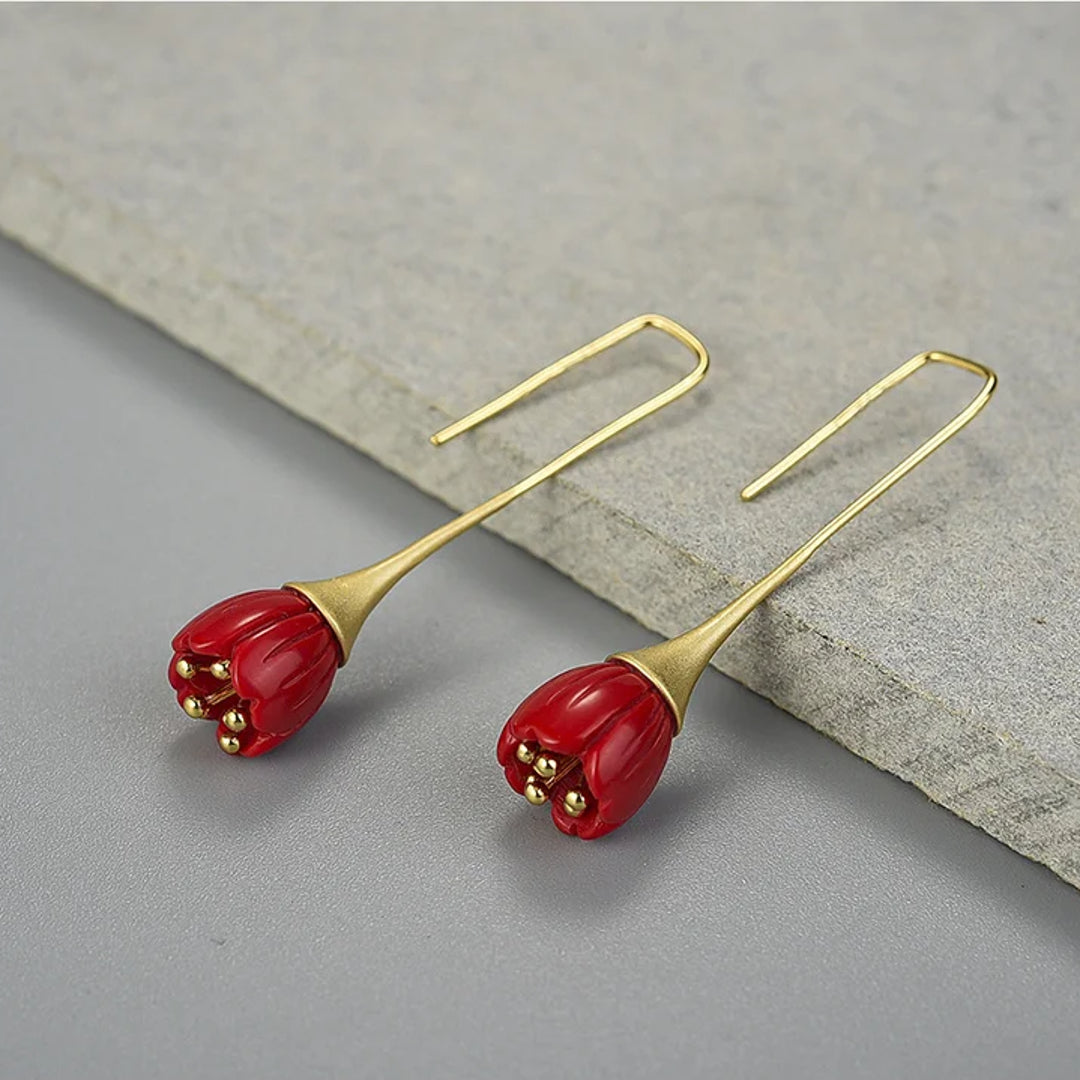 Earrings-With-Red-Lily-Of-The-Valley-By-Yonandole_11a
