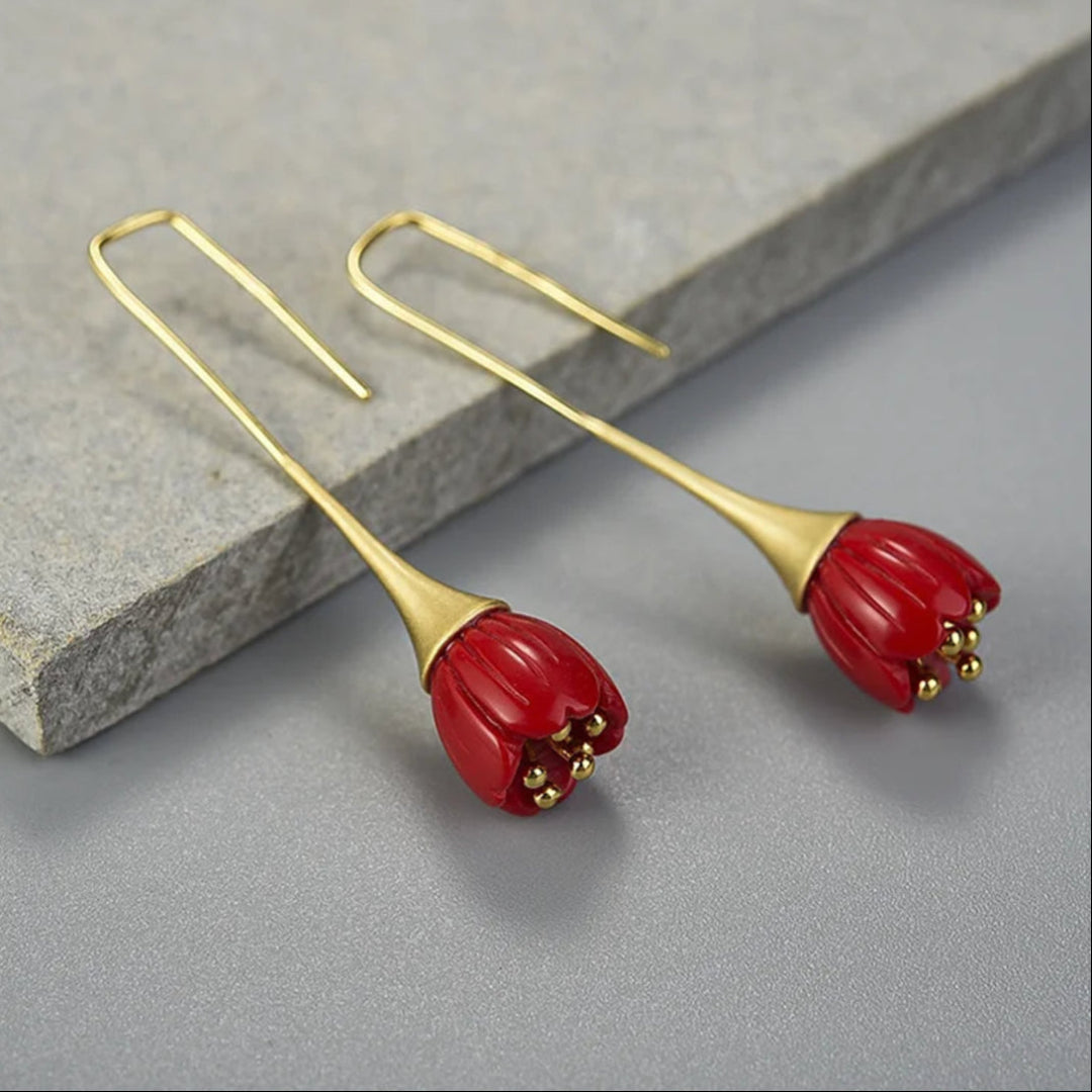 Earrings-With-Red-Lily-Of-The-Valley-By-Yonandole_4a