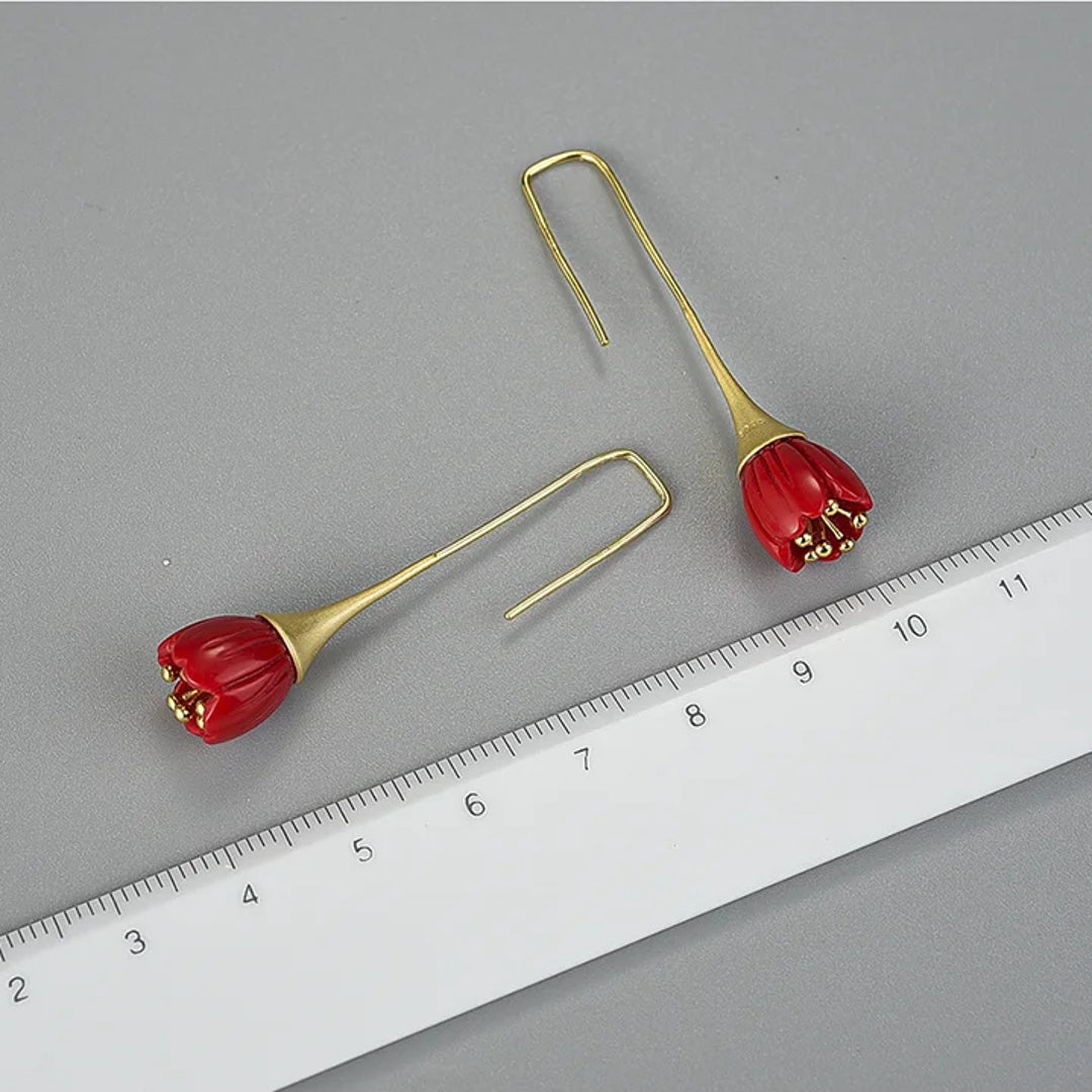 Earrings-With-Red-Lily-Of-The-Valley-By-Yonandole_6a