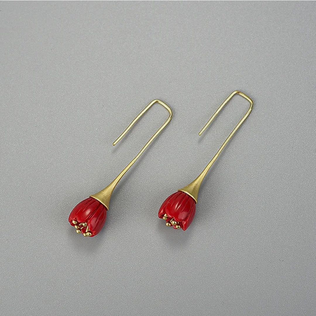 Earrings-With-Red-Lily-Of-The-Valley-By-Yonandole_7a