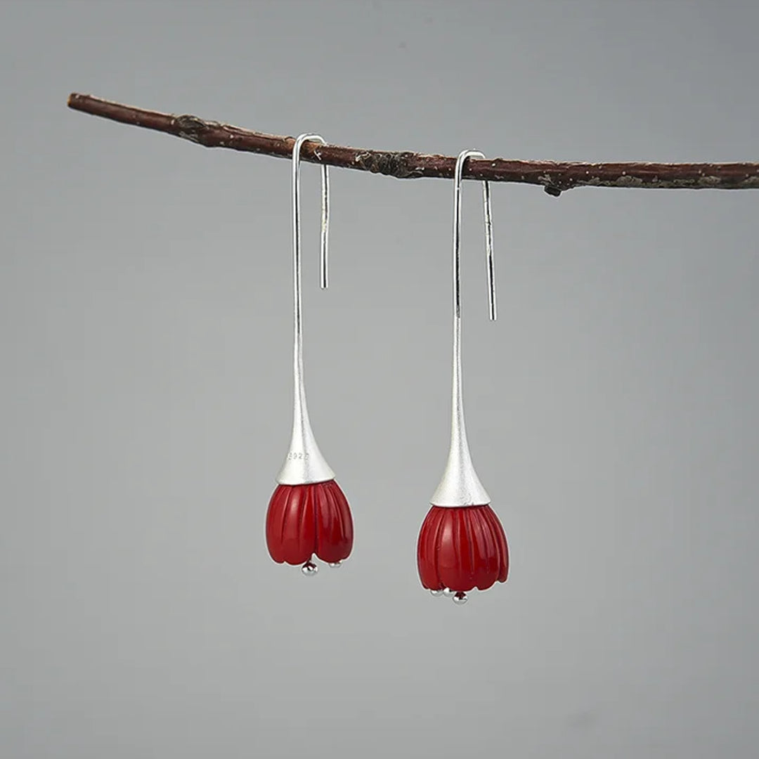 Earrings-With-Red-Lily-Of-The-Valley-By-Yonandole_8a