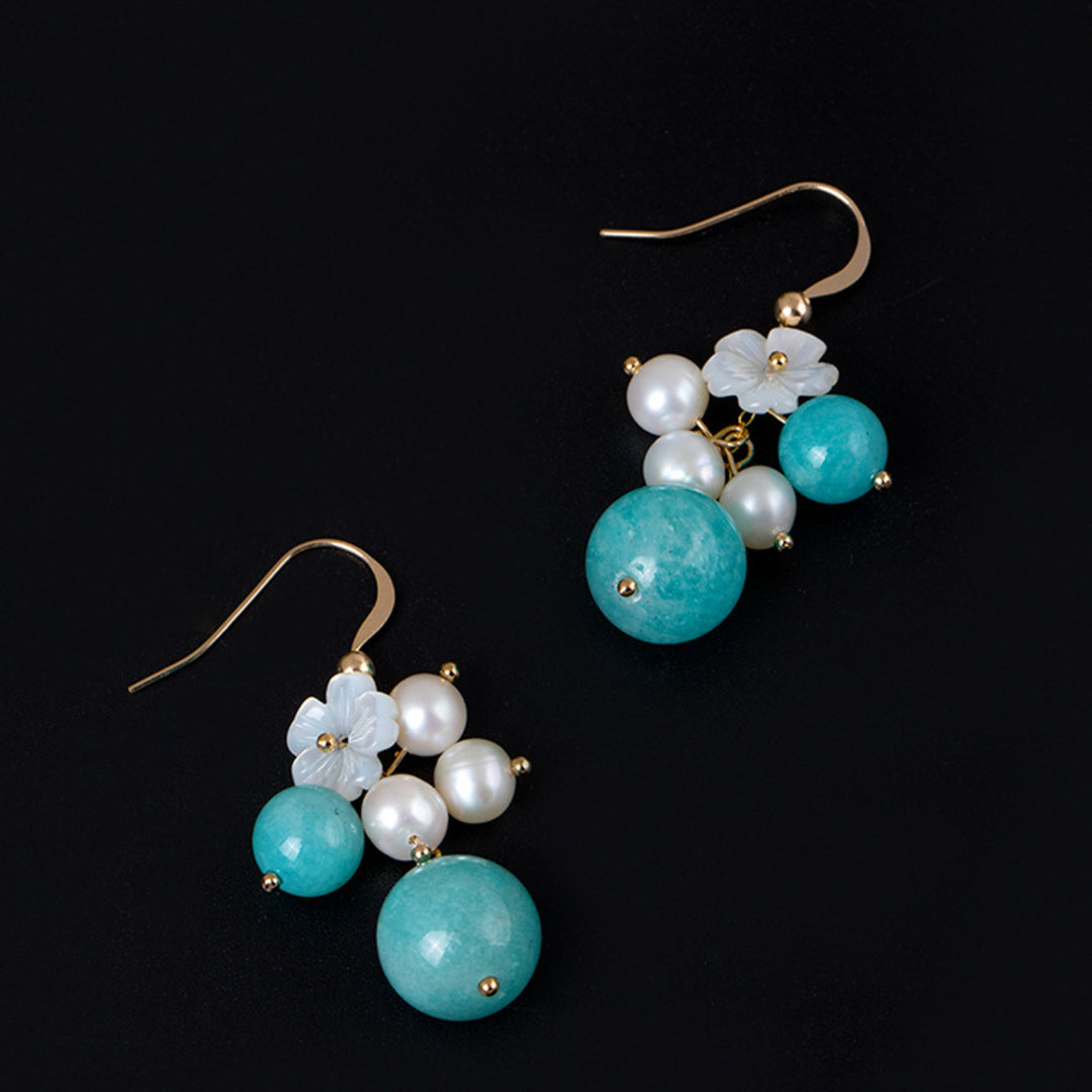 Earrings-With-Shell-Flower-Amazonite-And-White-Pearls-By-Yonandole_2