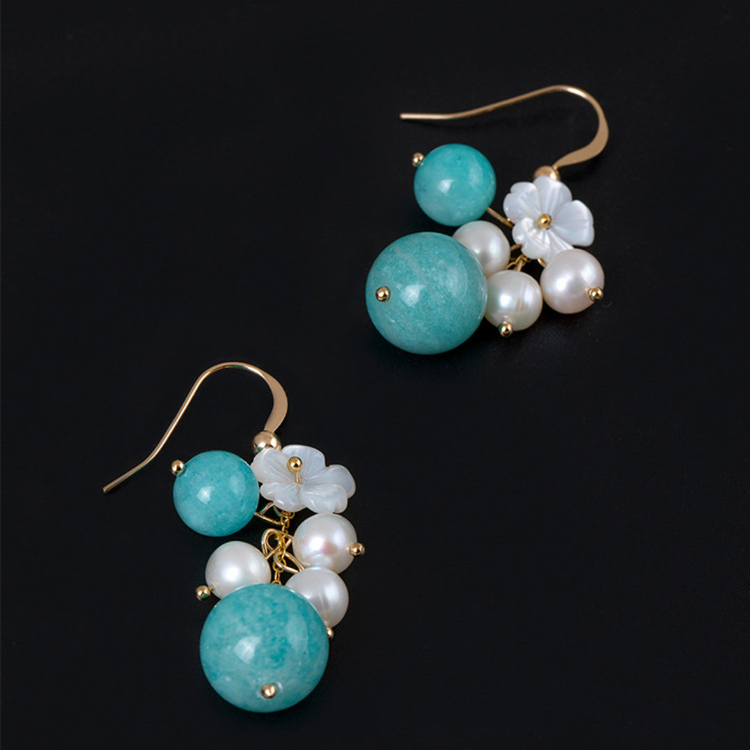 Earrings-With-Shell-Flower-Amazonite-And-White-Pearls-By-Yonandole_5