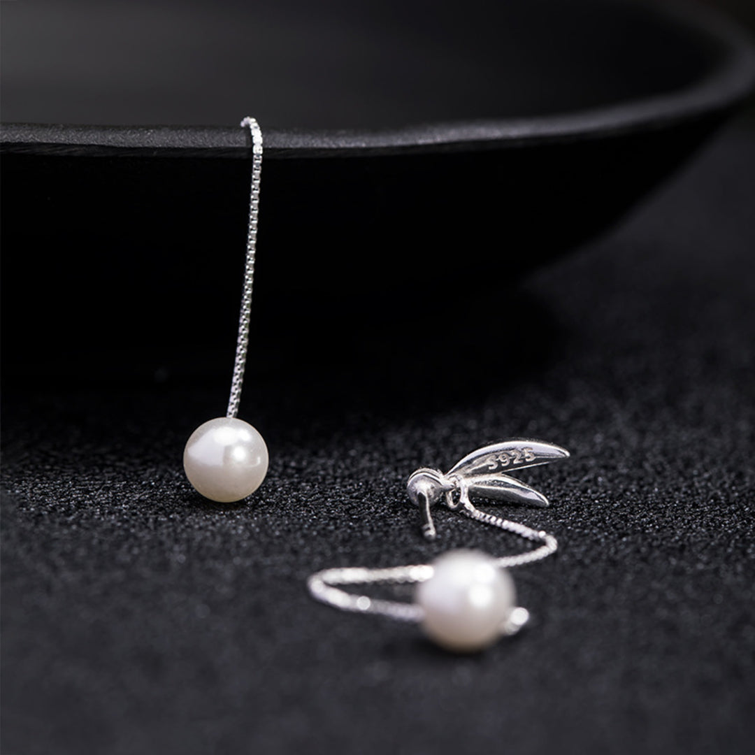 Long-Dangle-Earrings-With-Bamboo-Leaves-And-Pearl-By-Yonandole_4