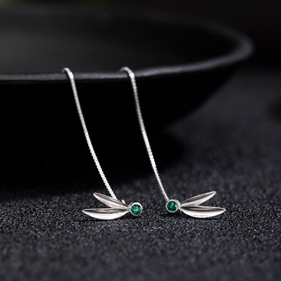 Long-Dangle-Earrings-With-Bamboo-Leaves-And-Pearl-By-Yonandole_8
