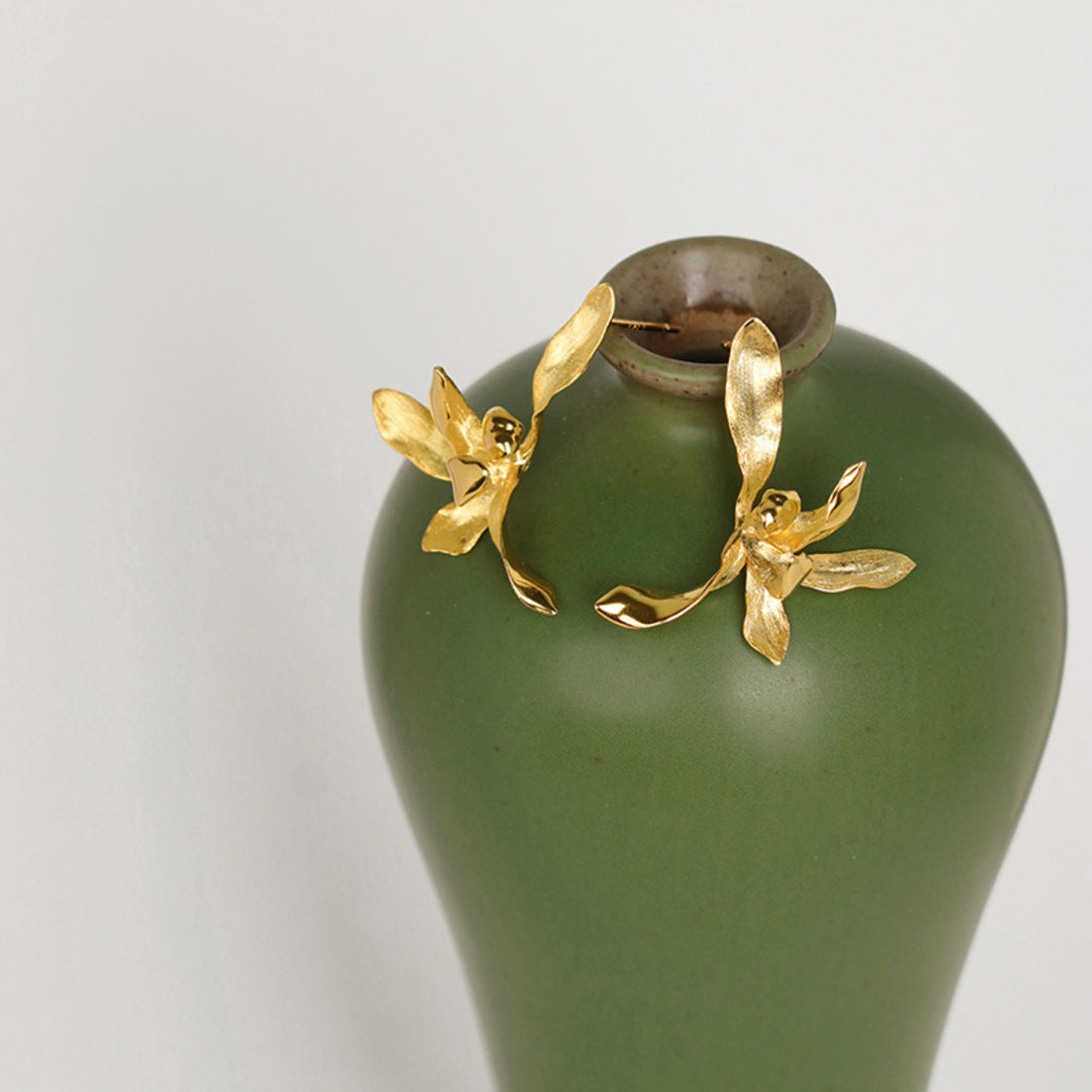 Orchid-Stud-Earrings-Finest-Handcraft-By-Yonandole_3