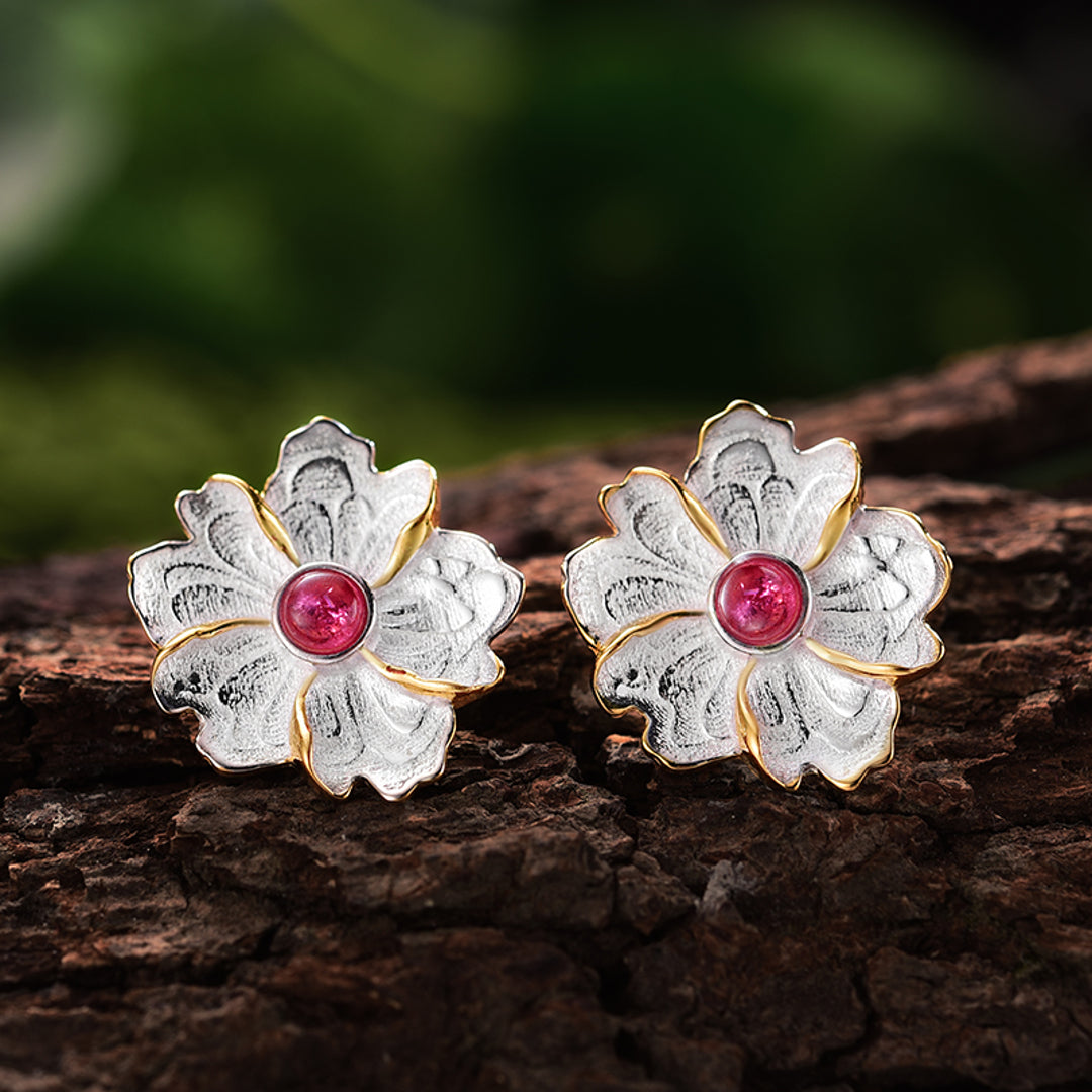 Peony-Flower-Earrings-With-Tourmaline-By-Yonandole_2