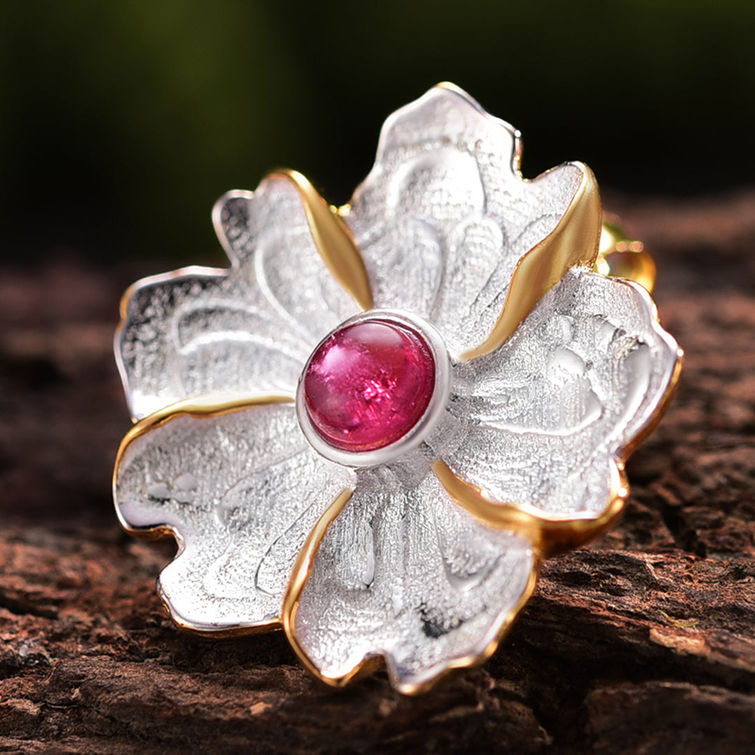 Peony-Flower-Earrings-With-Tourmaline-By-Yonandole_5