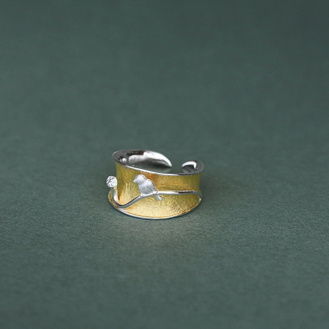 Ring-With-Bird-On-A-Lotus-Plant-By-Yonandole_7