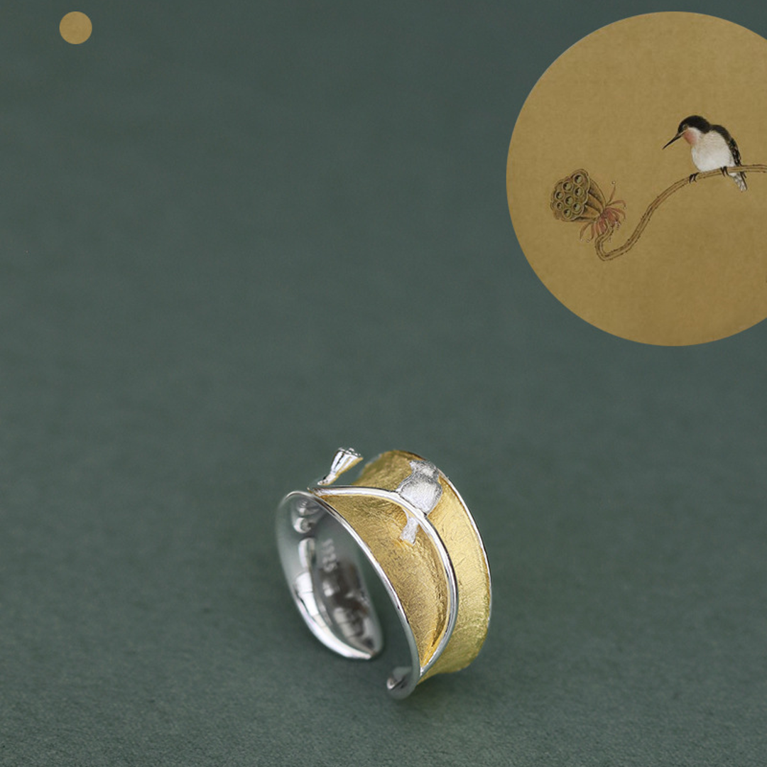 Ring-With-Bird-On-A-Lotus-Plant-By-Yonandole_8