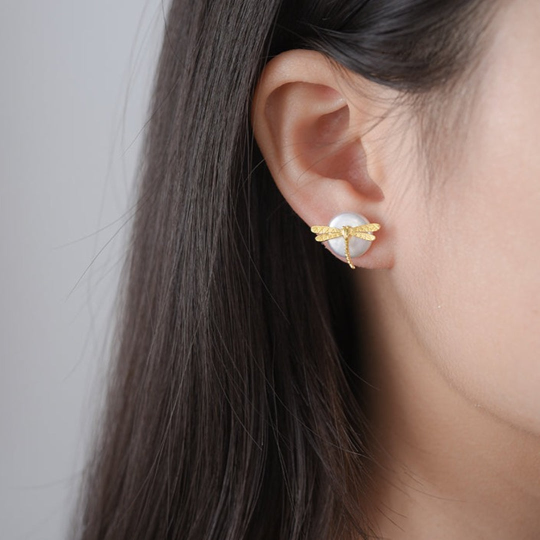 Stud-Earrings-With-Baroque-Pearl-And-Dragonfly-By-Yonandole_11