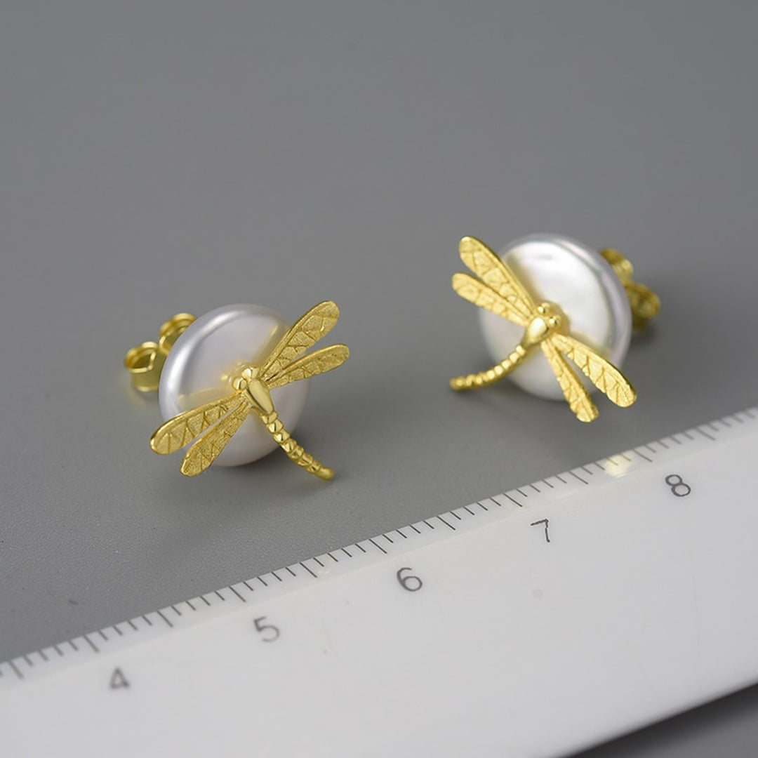 Stud-Earrings-With-Baroque-Pearl-And-Dragonfly-By-Yonandole_5