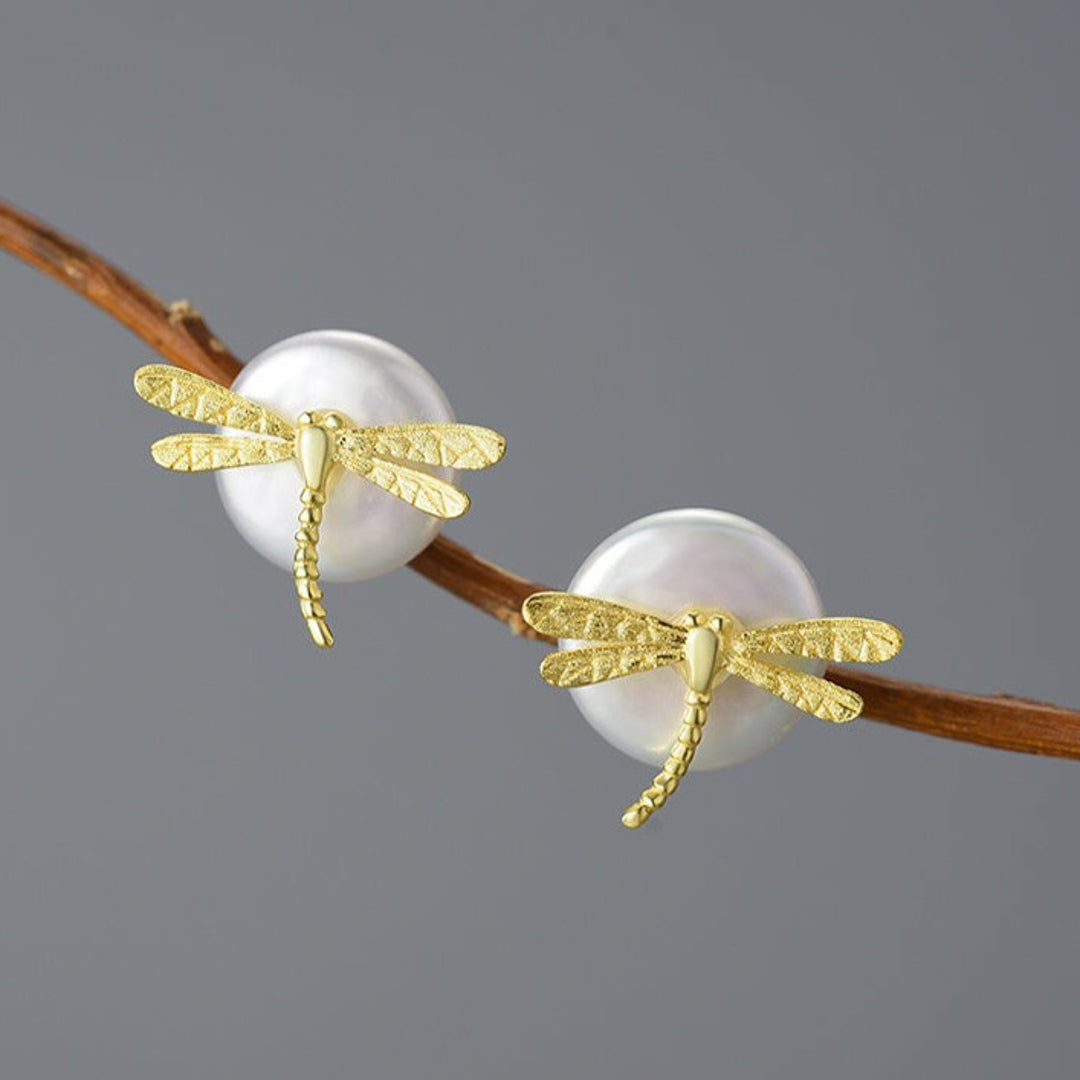 Stud-Earrings-With-Baroque-Pearl-And-Dragonfly-By-Yonandole_7