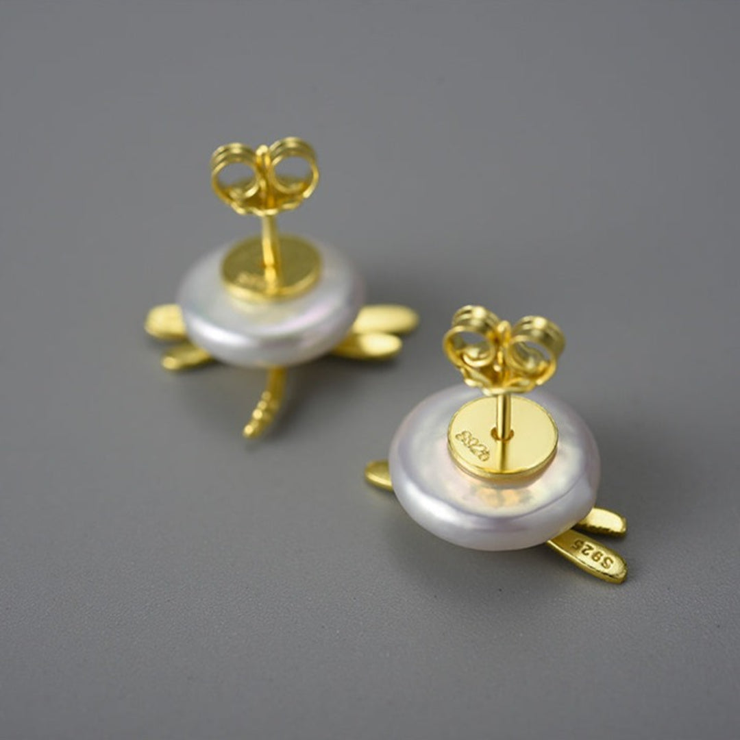 Stud-Earrings-With-Baroque-Pearl-And-Dragonfly-By-Yonandole_8