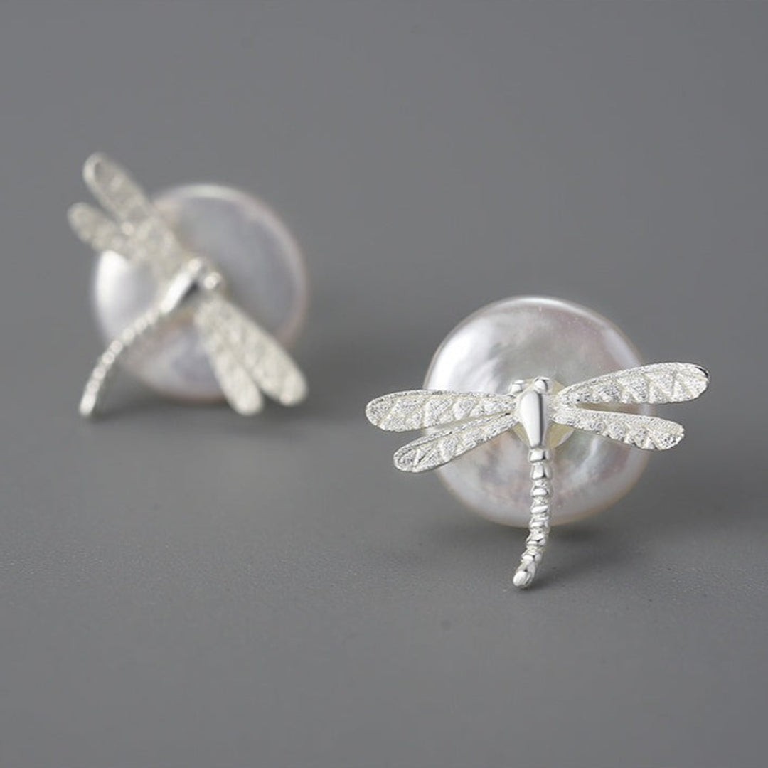 Stud-Earrings-With-Baroque-Pearl-And-Dragonfly-By-Yonandole_9