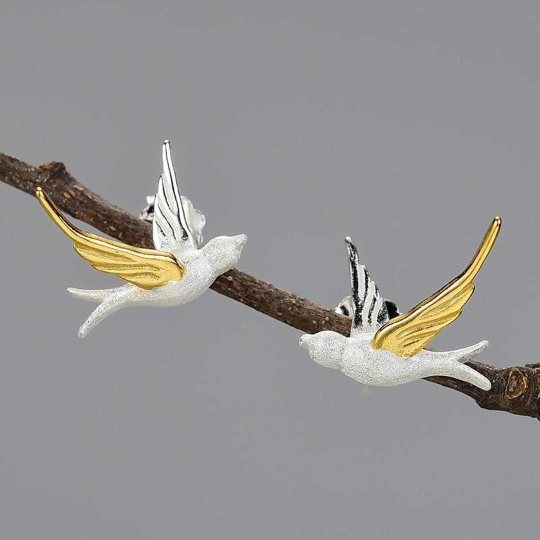Stud-Earrings-With-Flying-Swallow-By-Yonandole_1