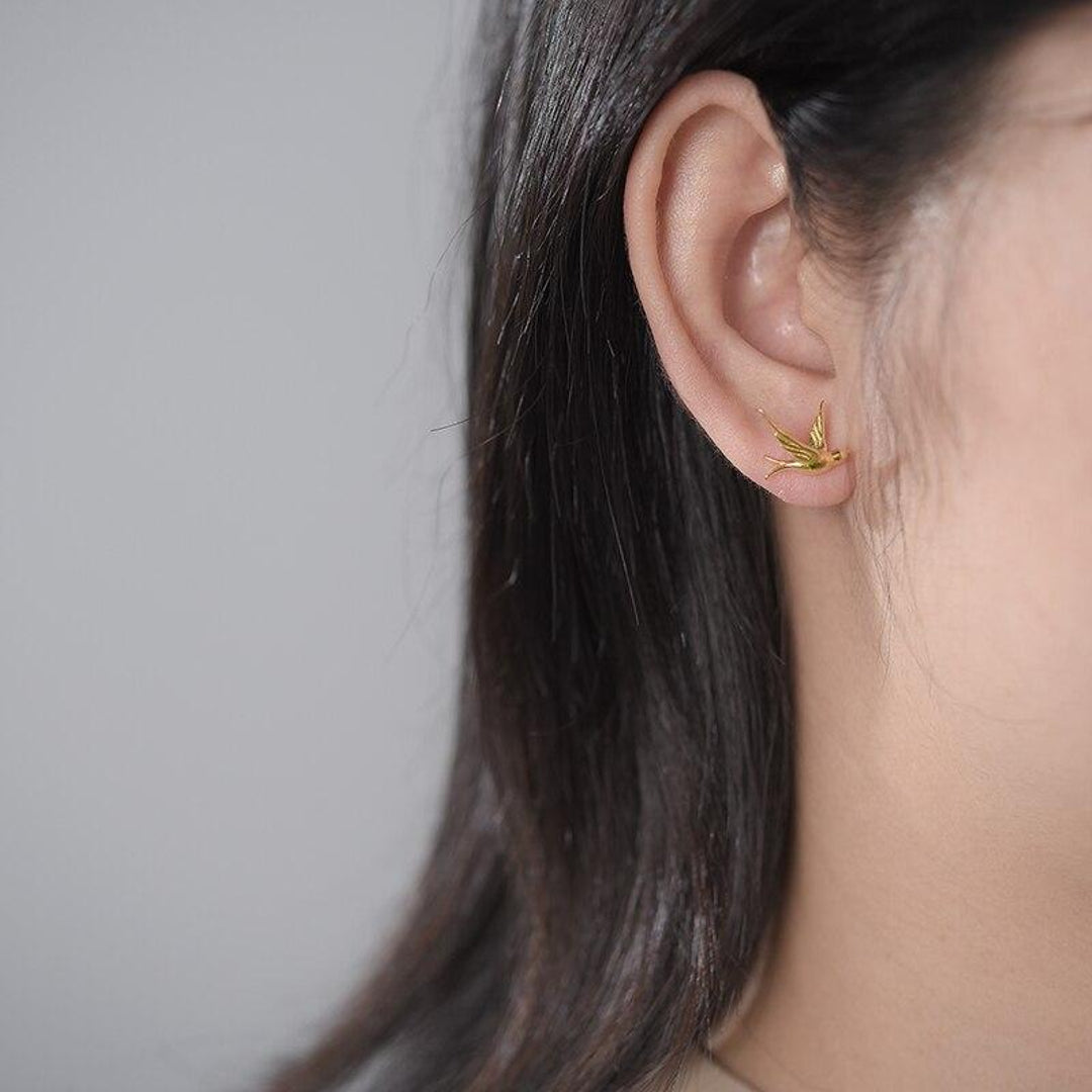 Stud-Earrings-With-Flying-Swallow-By-Yonandole_7
