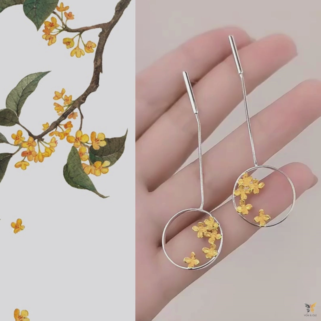 Dangle-Earrings-With-Osmanthus-Flowers-By-Yonandole