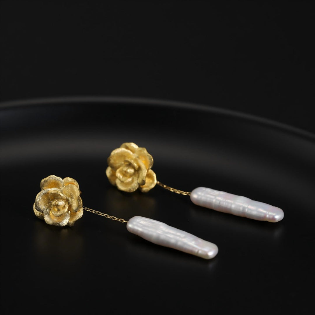 Camellia-Earrings-With-Elongated-White-Baroque-Pearls-By-Yonandole_10