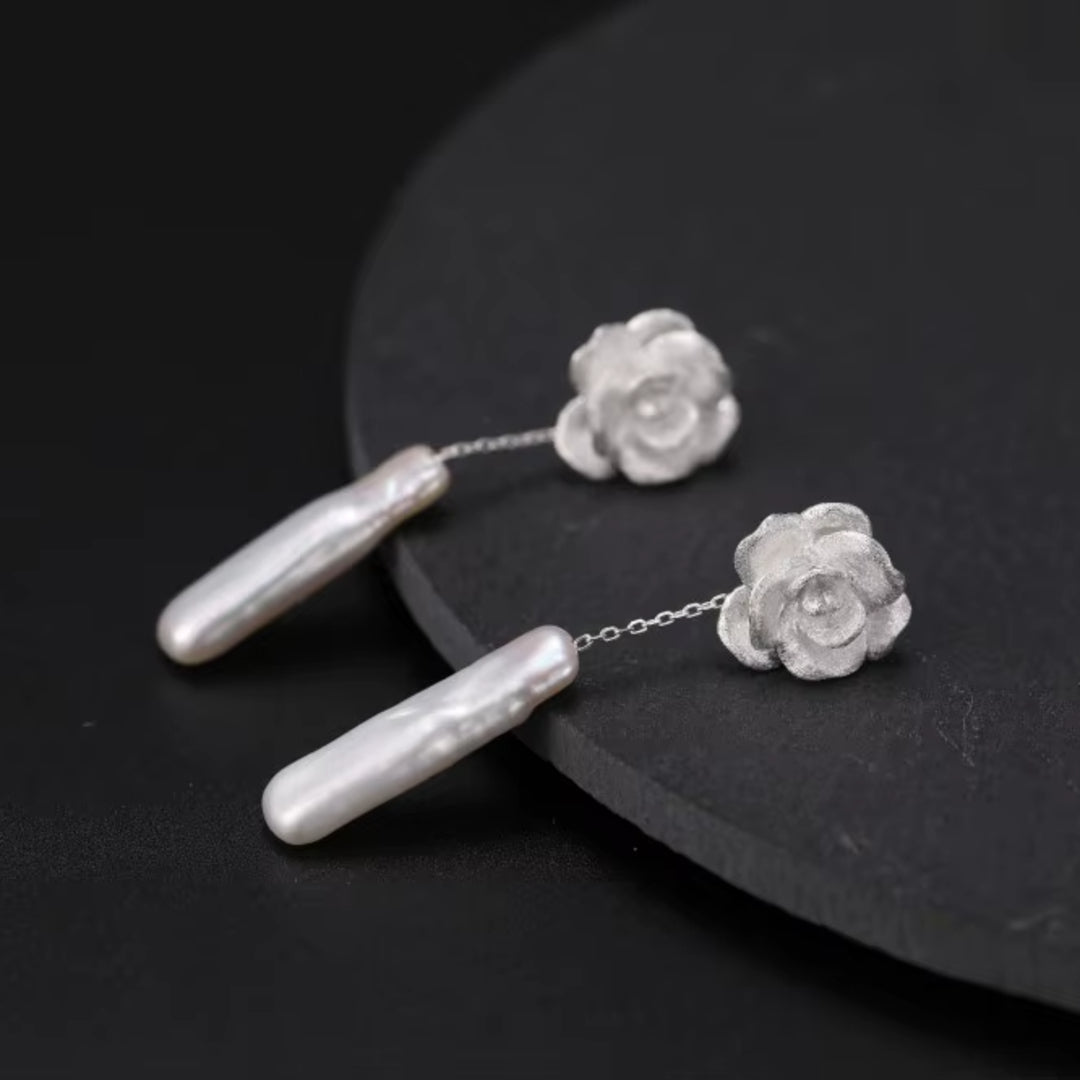 Camellia-Earrings-With-Elongated-White-Baroque-Pearls-By-Yonandole_3
