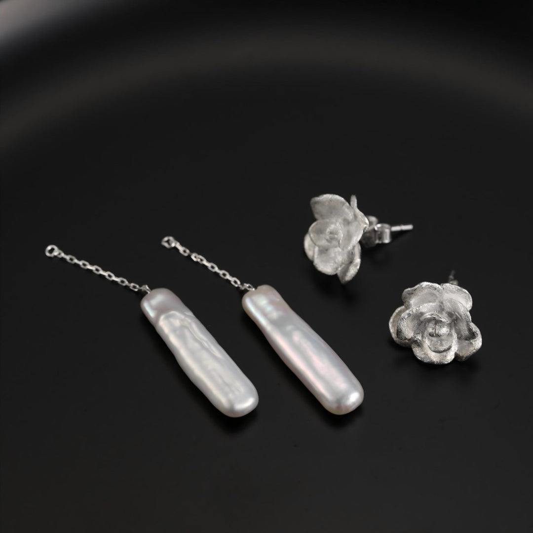 Camellia-Earrings-With-Elongated-White-Baroque-Pearls-By-Yonandole_5