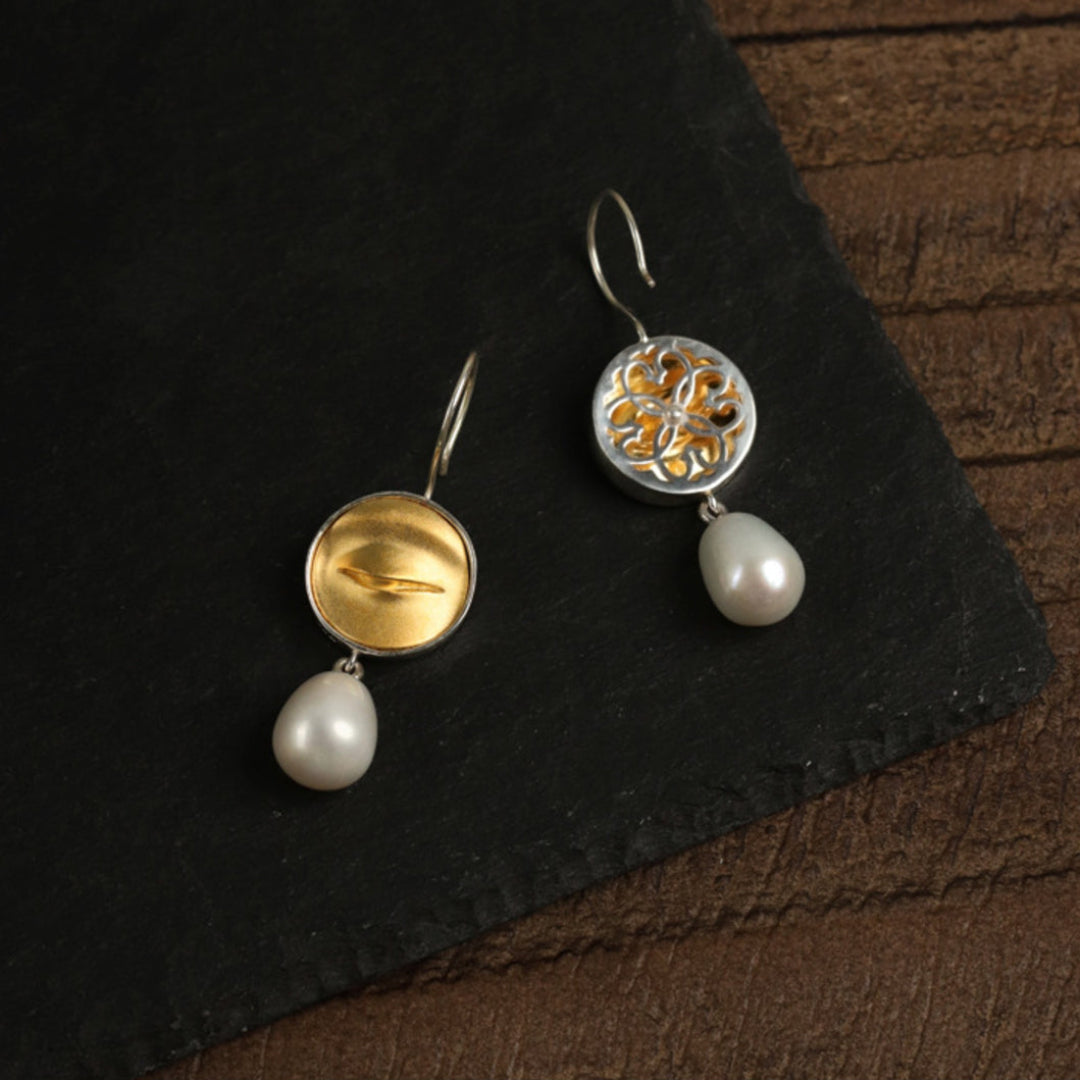 Dangle-Earrings-With-Buddha_s-Eyes-And-_Freshwater-Pearl-By-Yonandole_6