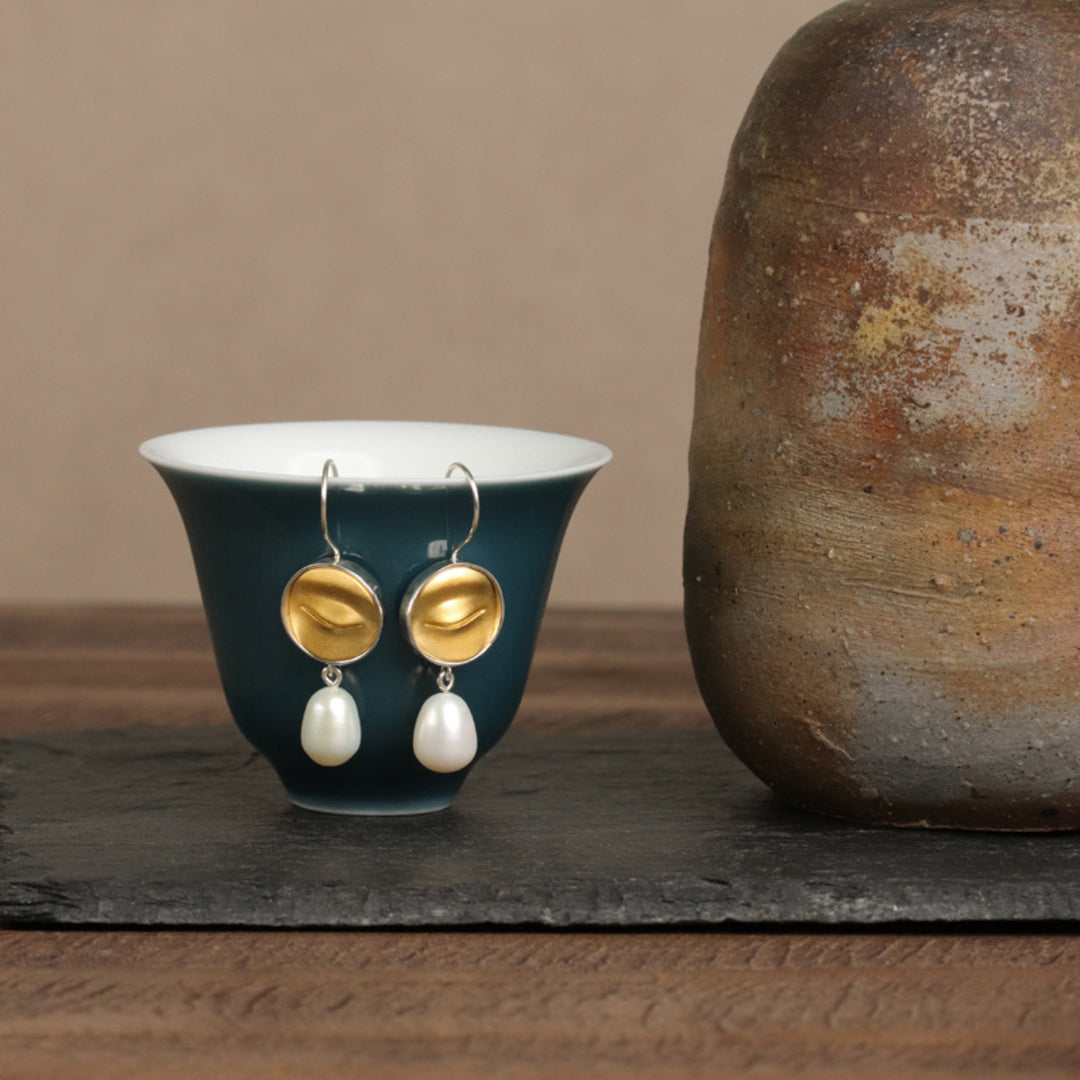 Dangle-Earrings-With-Buddha_s-Eyes-And-_Freshwater-Pearl-By-Yonandole_7