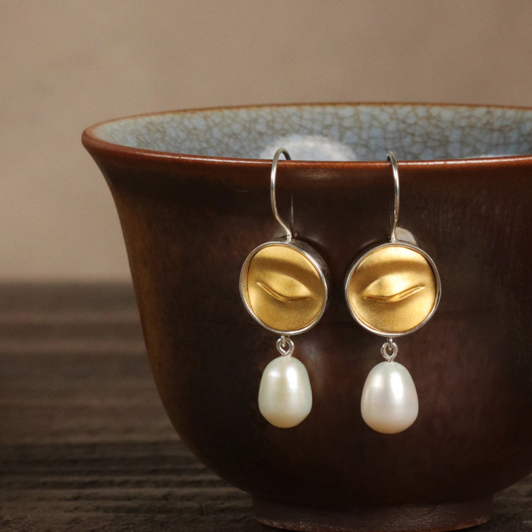 Dangle-Earrings-With-Buddha_s-Eyes-And-_Freshwater-Pearl-By-Yonandole_9