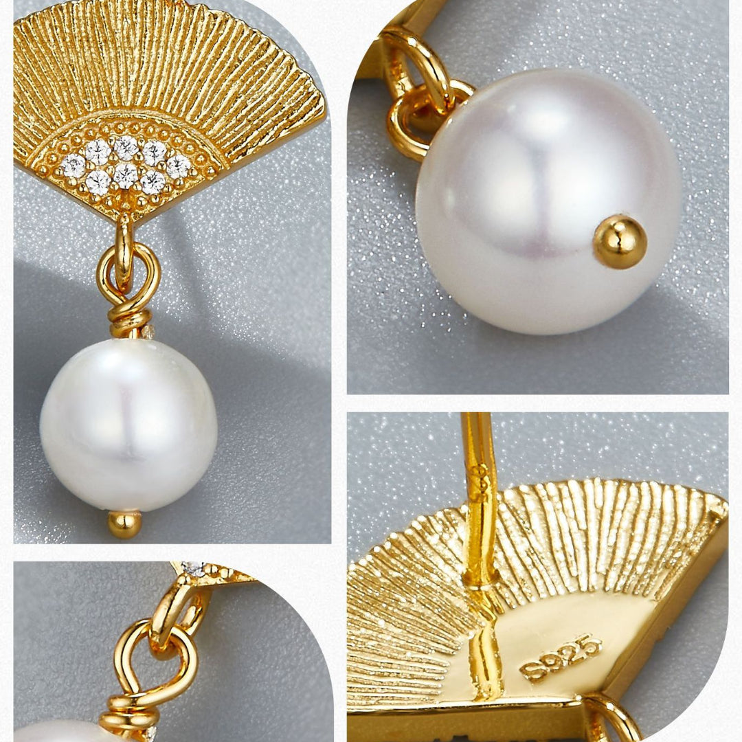 Dangle-Earrings-With-Fan-Design-And-Pearl-By-Yonandole_3