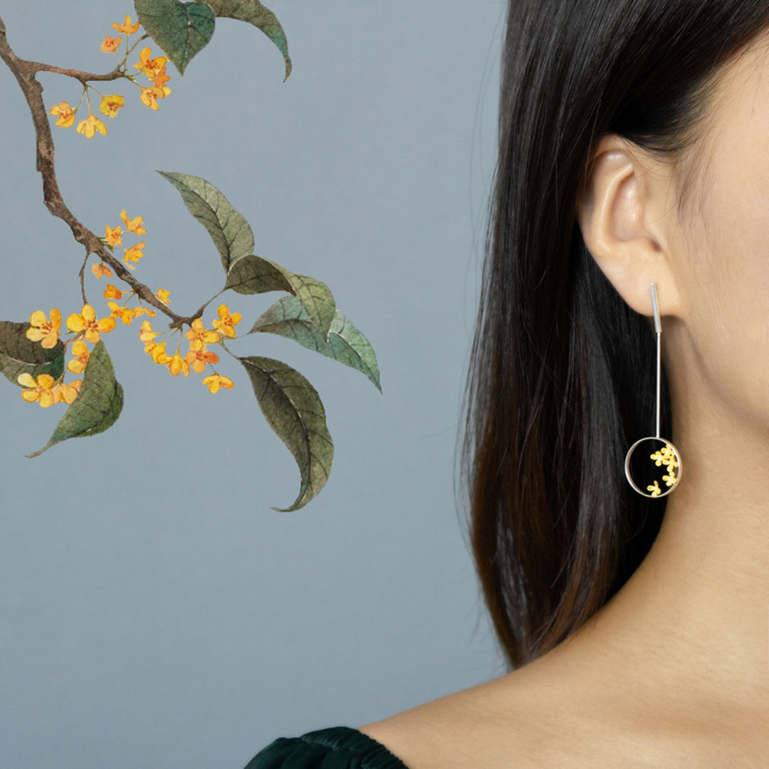 Dangle-Earrings-With-Osmanthus-Flowers-By-Yonandole_2a