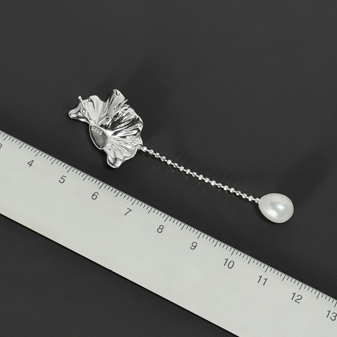 Dangle-Earrings-With-Poppy-Blossom-And-Pearldrop-By-Yonandole_4