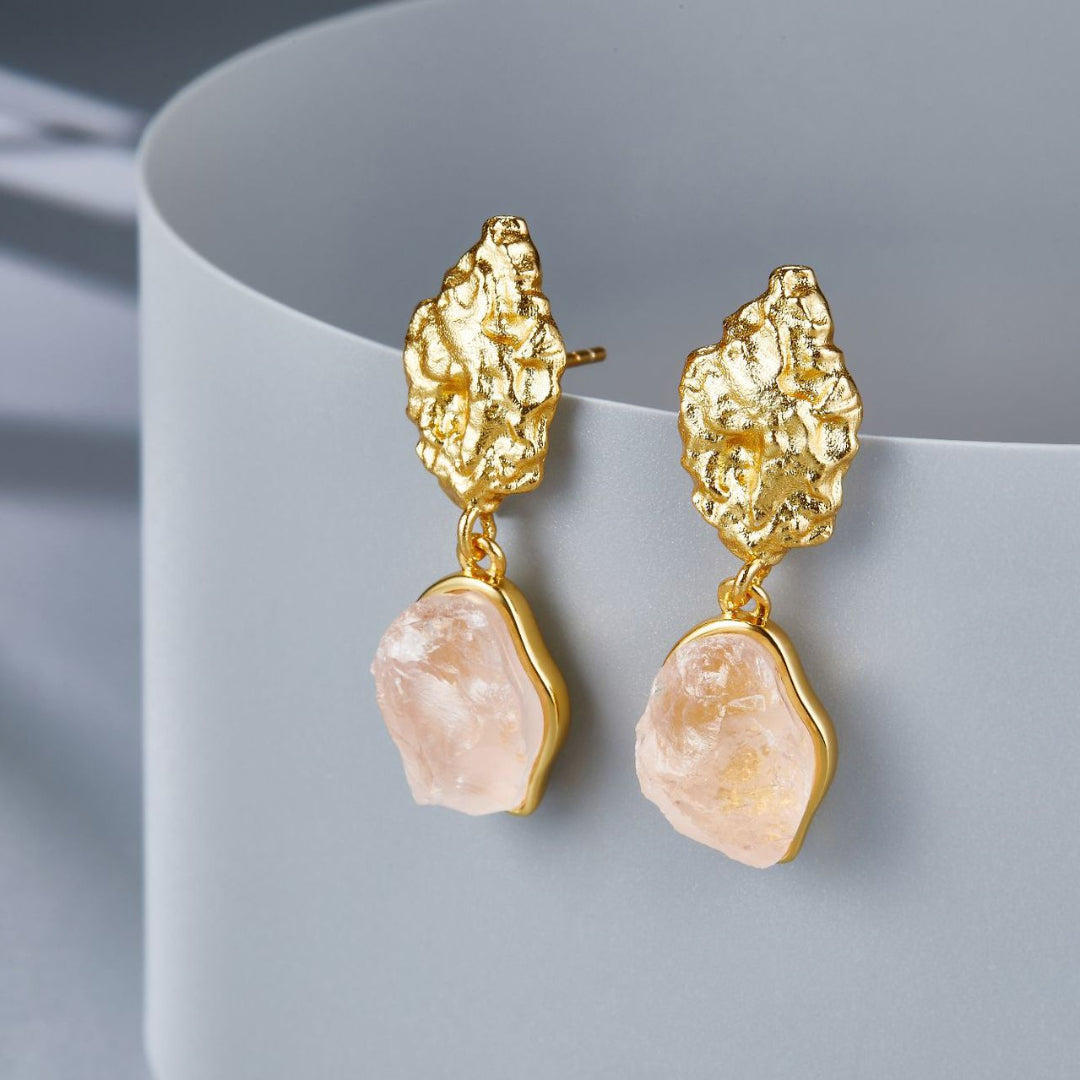 Dangle-Earrings-With-Raw-Pink-Crystal-By-Yonandole_3