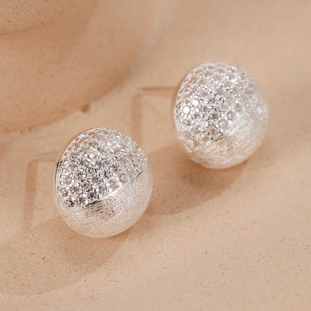Dome-Earrings-With-Pave-Zirconia-And-Brushed-Finish-By-Yonandole_2