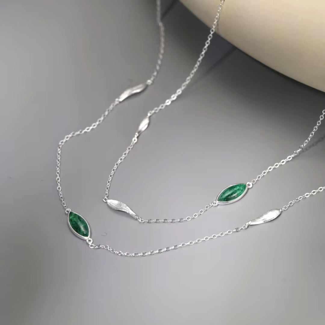 Double-Layer-Necklace-With-Gemstones-And_Bamboo-Leaves-By-Yonandole_1
