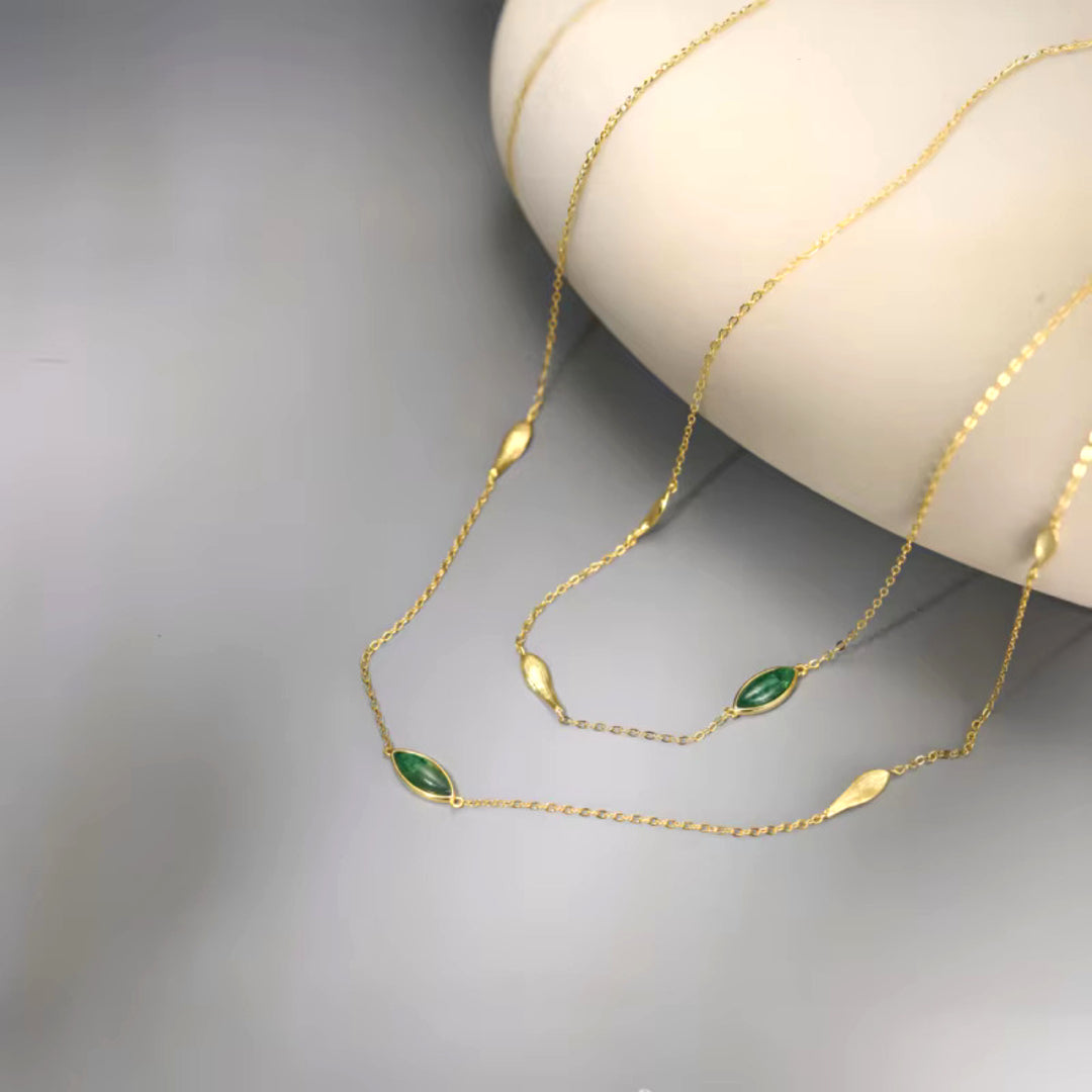 Double-Layer-Necklace-With-Gemstones-And_Bamboo-Leaves-By-Yonandole_2