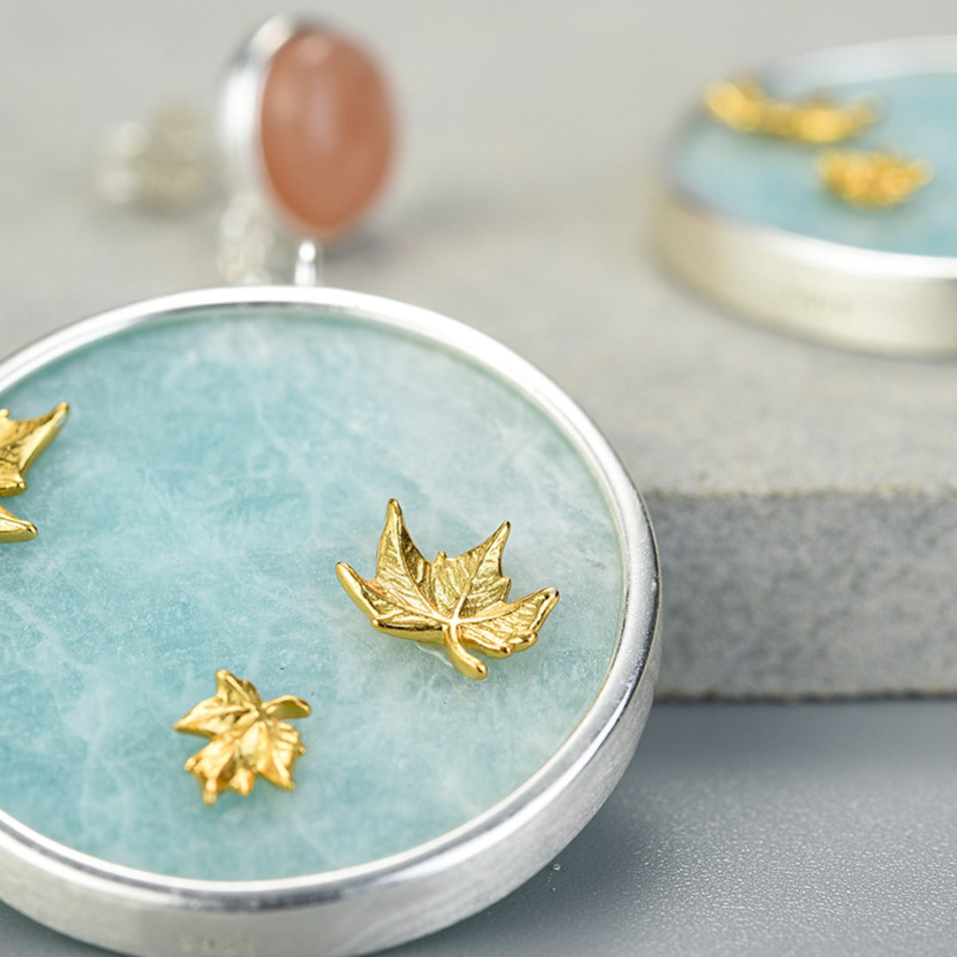 Earrings-With-Amazonite-And-Falling-Maple-Leaves-By-Yonandole_3