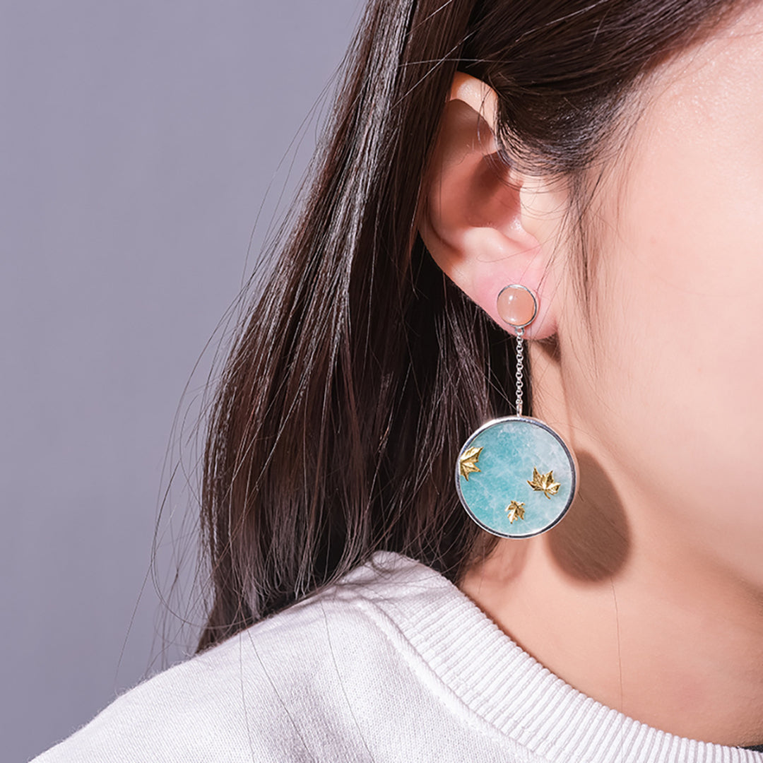 Earrings-With-Amazonite-And-Falling-Maple-Leaves-By-Yonandole_4