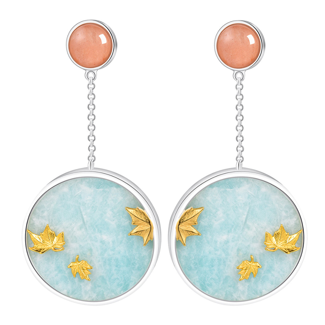 Earrings-With-Amazonite-And-Falling-Maple-Leaves-By-Yonandole_5