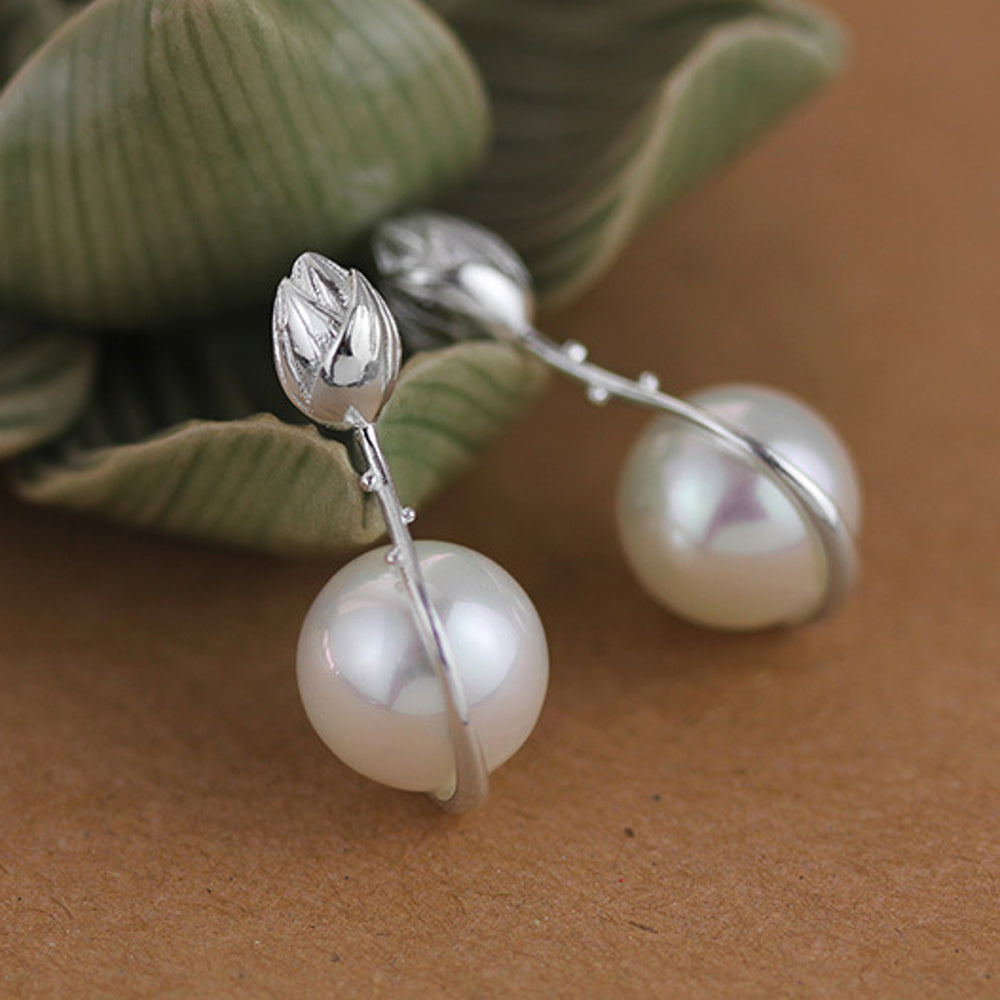 Earrings-With-Lotus-Bud-And-Shell-Pearl-By-Yonandole_1