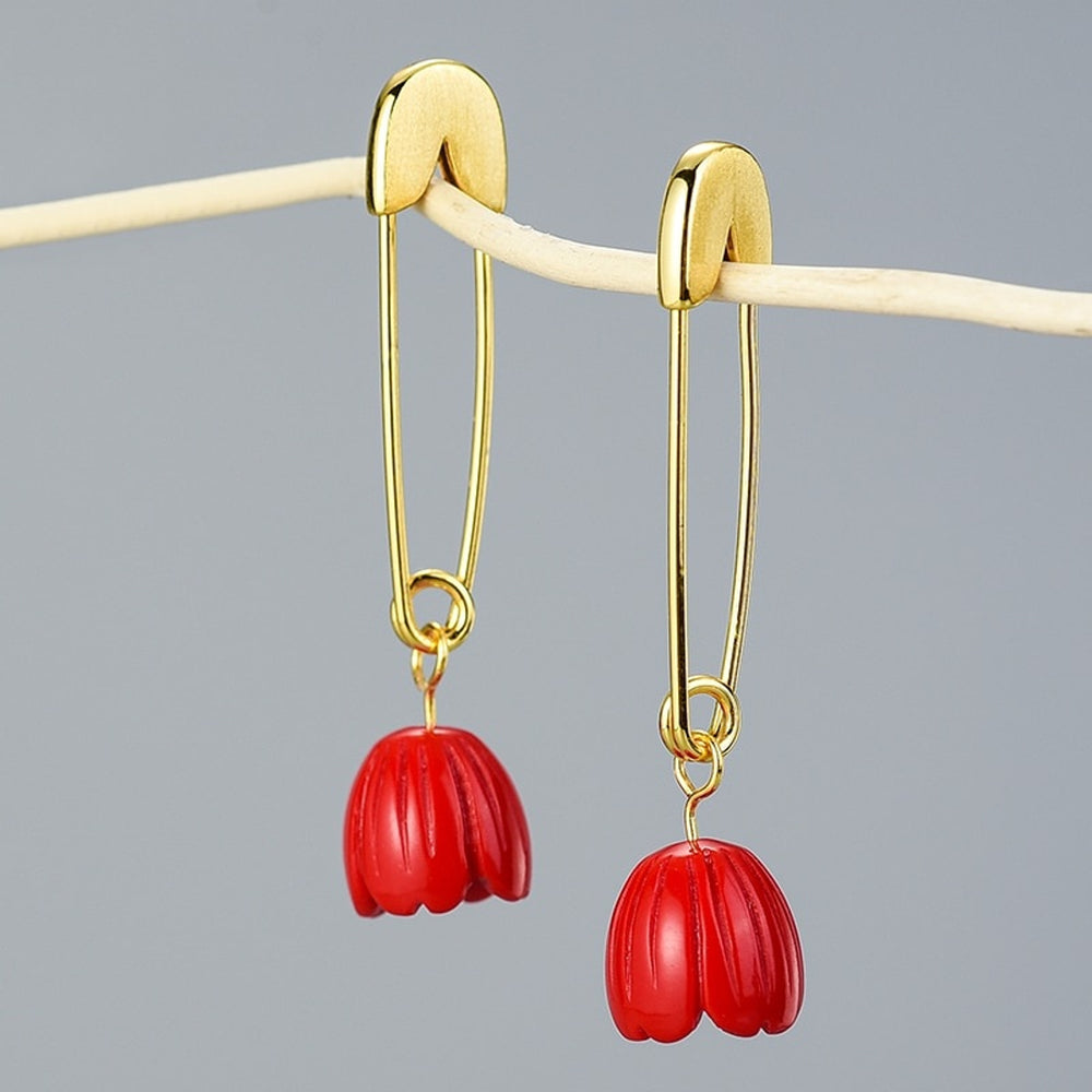 Earrings-With-Safety-Pin-And-Red-Blossom-By-Yonandole_6a