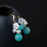 Earrings-With-Shell-Flower-Amazonite-And-White-Pearls-By-Yonandole_1