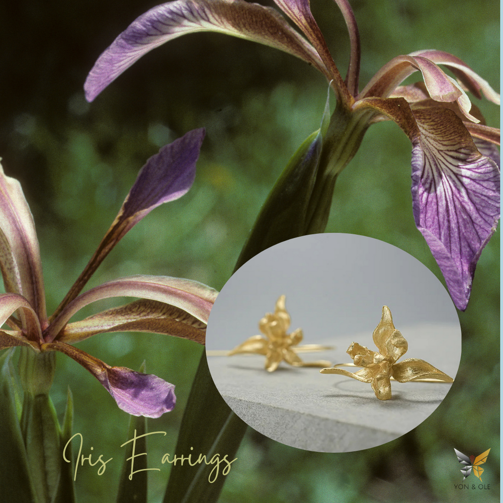 
                      
                        Iris Flower Earrings In 925 Sterling Silver 18K Gold Plated Handmade Elegant And Romantic Floral Jewelry Design
                      
                    